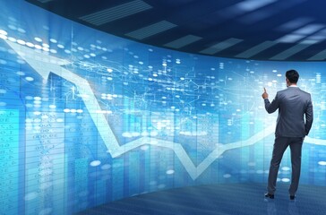 Man in stock trading business concept