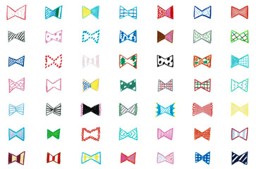 手描きイラスト　可愛いリボンのセット