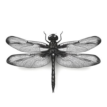 recommend clip art: Minimalist Dragonfly on Plain White Background