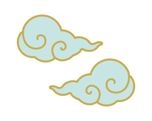 吉祥雲のイラスト　和柄　背景透過