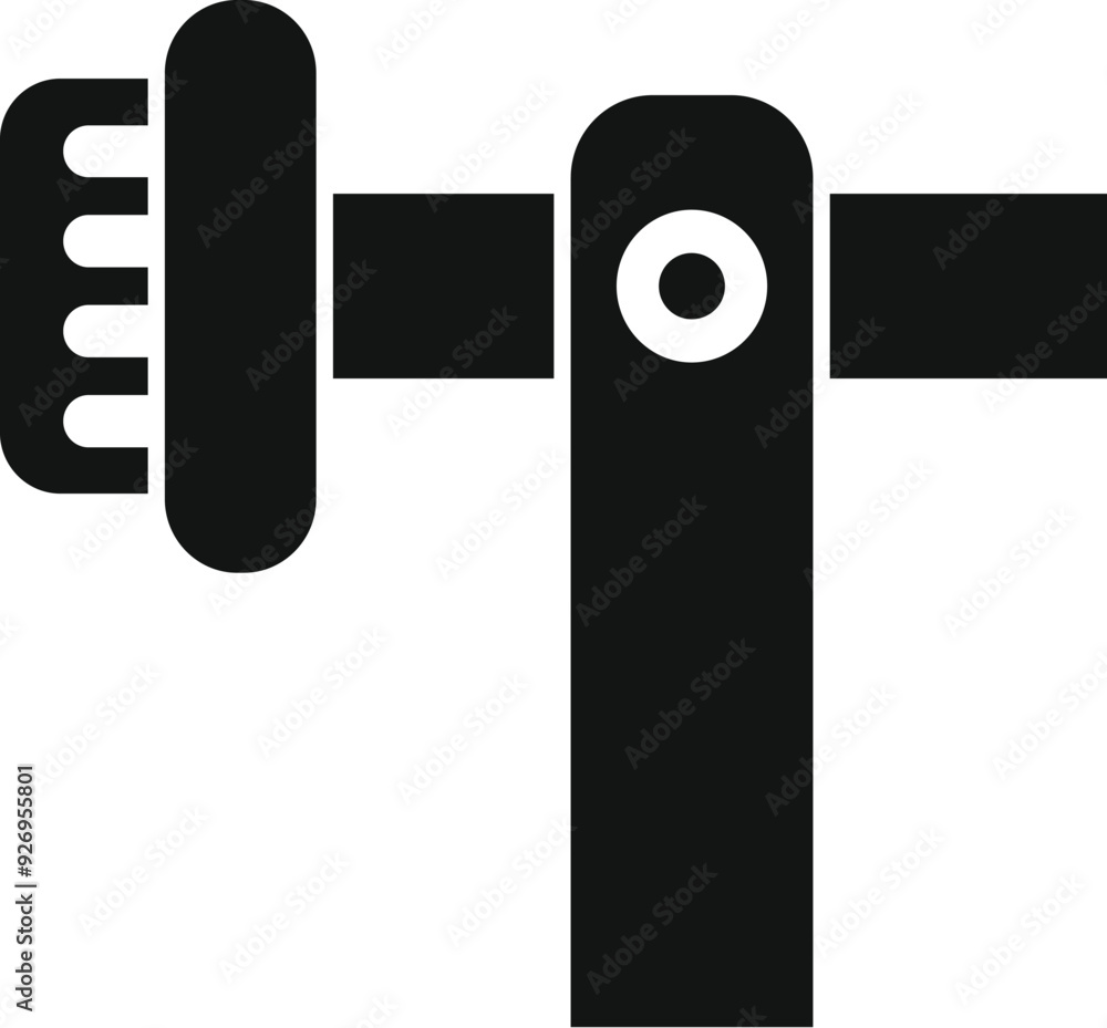 Poster simple black and white vector icon of a bicycle dynamo generating power for a front light