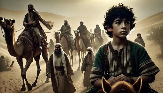 Boy Joseph on a Camel with Arabs