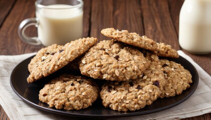  Deliciously wholesome oatmeal cookies and milk a comforting snack