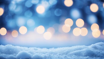  Warm glow of lights against a snowy backdrop