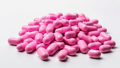  A collection of vibrant pink capsules