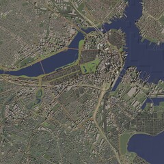 3D illustration of city and urban in Boston USA