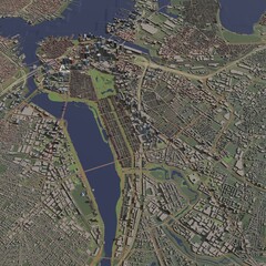 3D illustration of city and urban in Boston USA