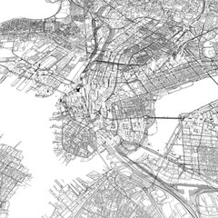 Naklejka premium 3D illustration of city and urban in Boston USA