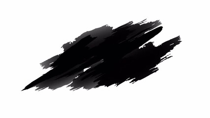 Abstract animation of hand drawn  black paint brush stroke on White background suitable for titles or other your text with alpha channel only 4k.
