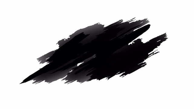 Abstract animation of hand drawn  black paint brush stroke on White background suitable for titles or other your text with alpha channel only 4k.
