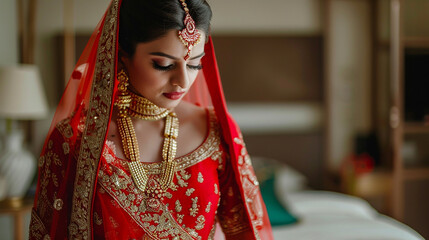 Traditional Indian Bride Makeup with Elegant and Cultural Detailing

