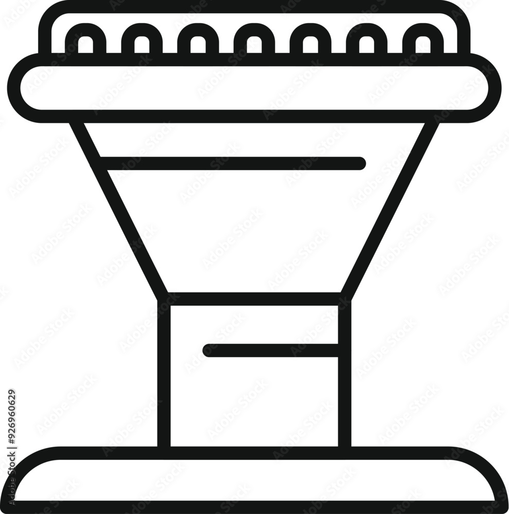 Poster simple line art icon of a coffee machine brewing a delicious beverage using a filter