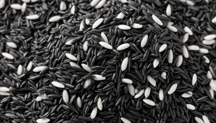  A closeup of black and white sesame seeds