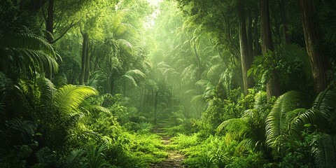 Fototapeta premium Lush Green Rainforest 