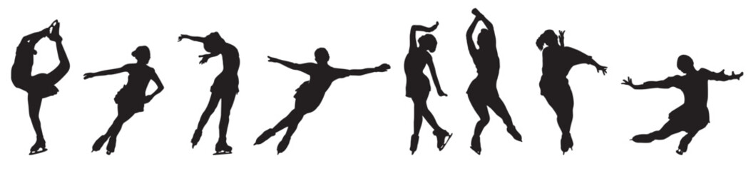 figure skating  snow skater silhouette collection