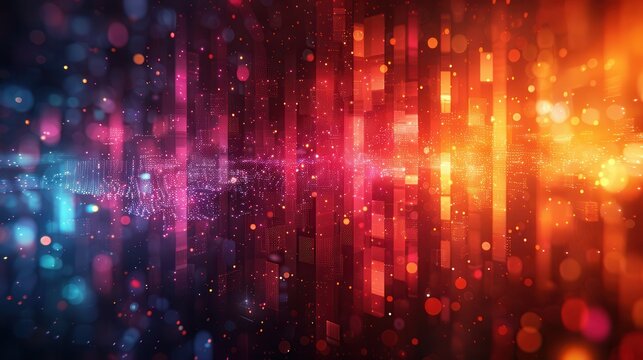 Quantum Computing Abstract Art with Superposed Qubits - Vibrant Colors and Patterns for Tech Concepts and Presentations