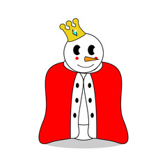snowman king character in clipart style