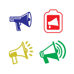 icon set of a colorful megaphone