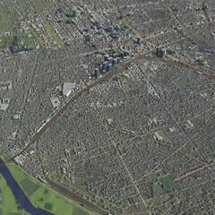 3D illustration of city and urban in Nagoya Japan