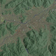 3D illustration of city and urban in Yamaguchi Japan