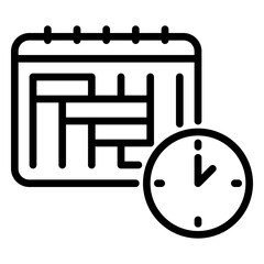schedule icon, line icon style