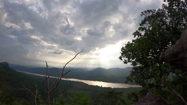 Time lapse video of Mekong River view, Pha Chana Dai