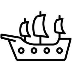 pirate ship set sail cruise sailor galleon icon