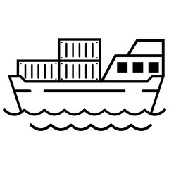 cargo ship with crane icon