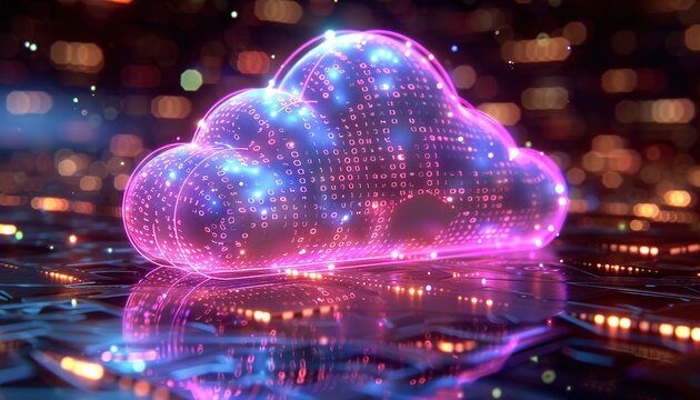 Abstract cloud computing technology concept. 