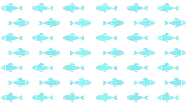 Hand drawn fish illustration pattern background