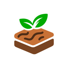 cake with peppermint leaf logo vector illustration template design