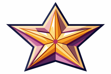 Obraz premium A 3D stylized star with a purple center