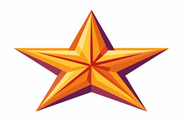 Obraz premium A five-pointed star rendered in orange and red hues, resembling a gemstone.