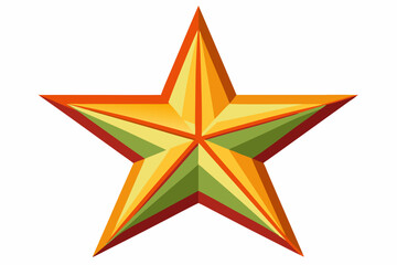A Five-Pointed Star with Orange, Red, and Green Hues
