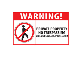 Private property no trespassing warning notice vector-01.eps