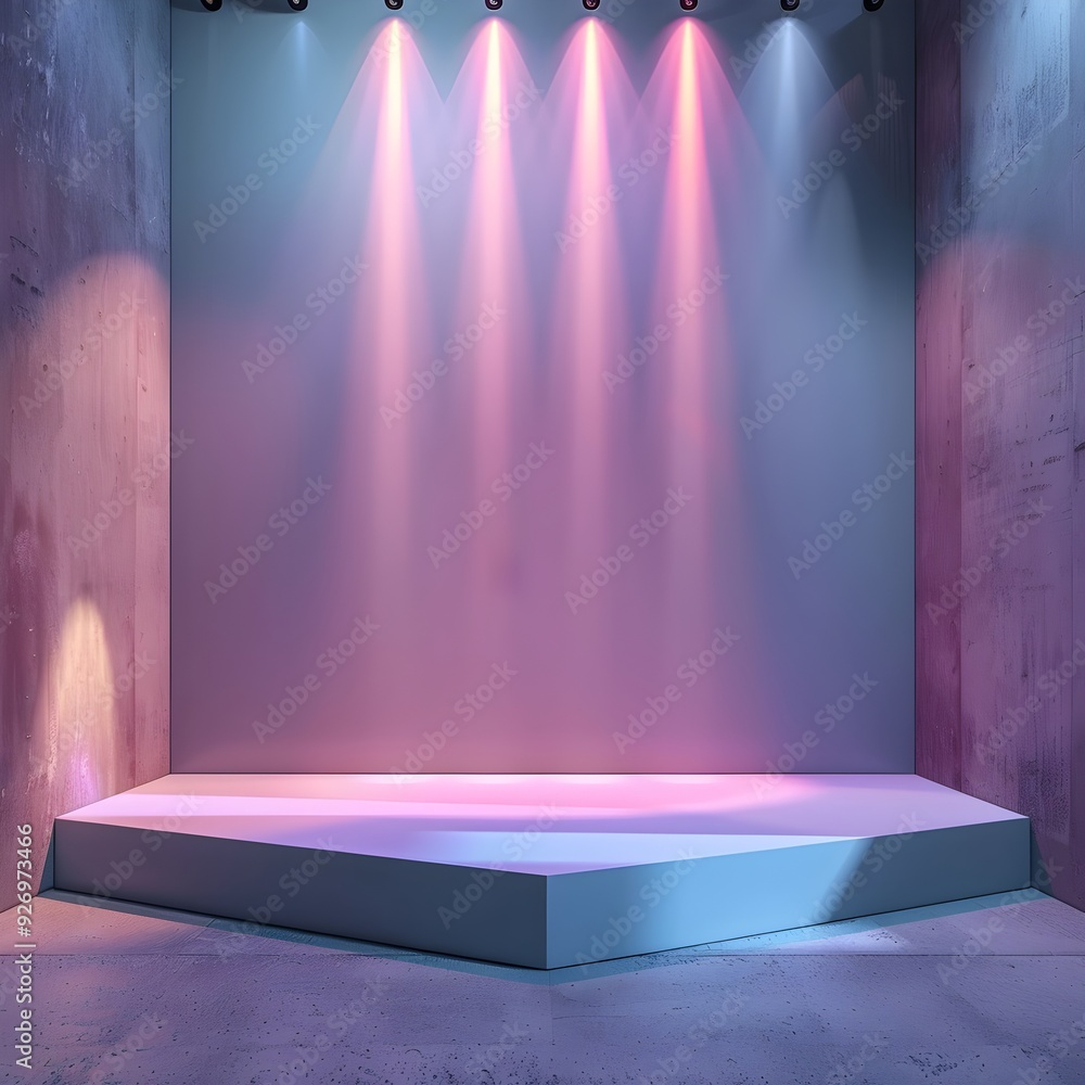 Aufkleber minimalist empty backdrop with smooth lighting for product presentation concept