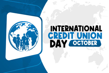 International Credit Union Day Background Vector Financial Community and Cooperative Design