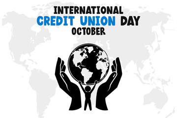 International Credit Union Day Background Vector Financial Community and Cooperative Design
