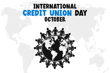 International Credit Union Day Background Vector Financial Community and Cooperative Design