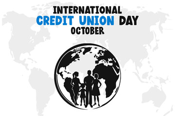 International Credit Union Day Background Vector Financial Community and Cooperative Design