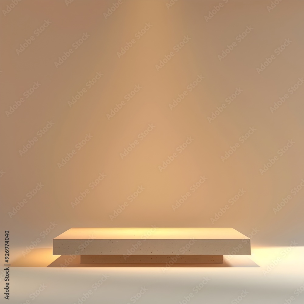 Aufkleber Simple Empty Backdrop With Smooth Lighting Highlighting Product Features For Presentation Concept