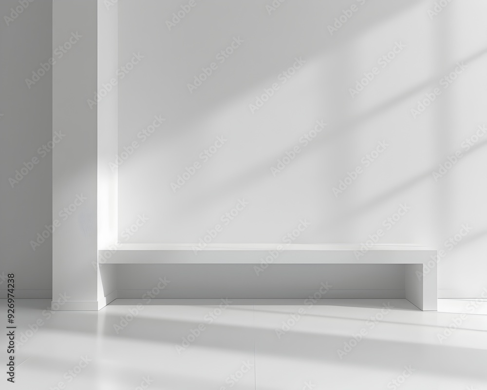 Poster clean white minimal background for product presentation and display concept