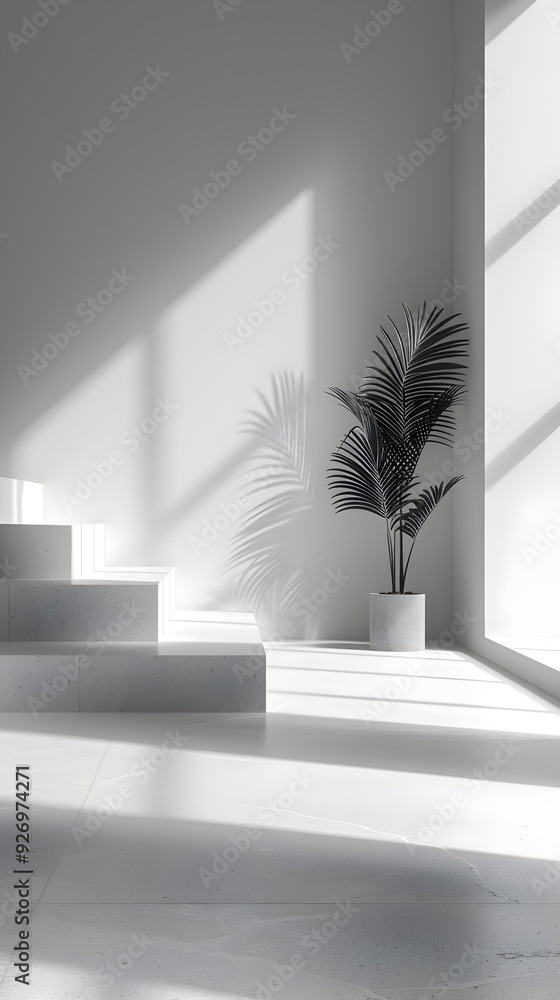Poster minimalist studio setup with smooth lighting for elegant product showcase