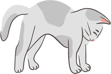 Hand-Drawn Cute Cat Illustration