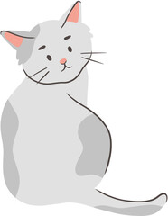 Hand-Drawn Cute Cat Illustration