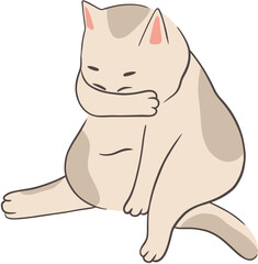 Hand-Drawn Cute Cat Illustration