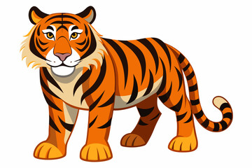 Naklejka premium Illustration of an Orange and Black Striped Tiger