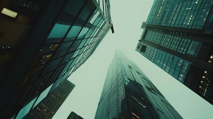 Urban Landscape: A City's Skyline Under a Cloudy Sky