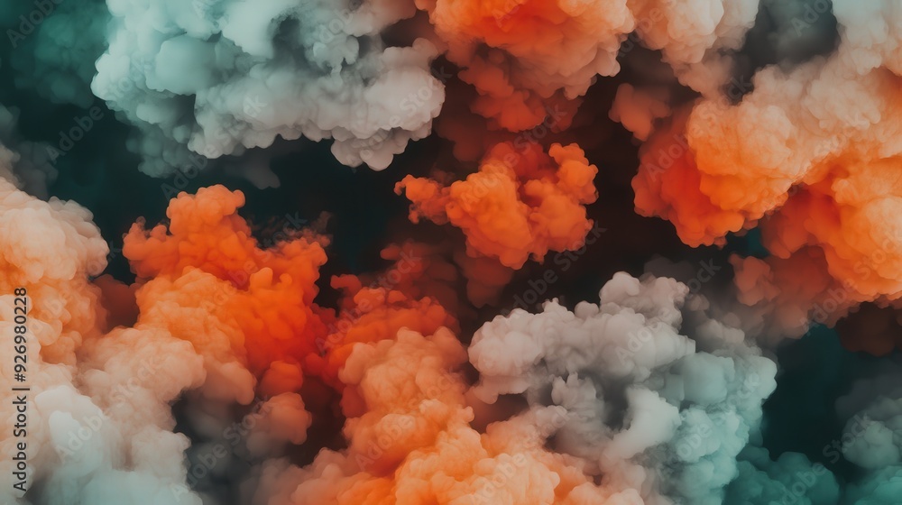 Poster an abstract explosion of colorful clouds illuminating the depths of artistic imagination and creativ