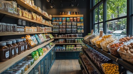 Fototapeta premium Nutrient-packed items in a vibrant health food store